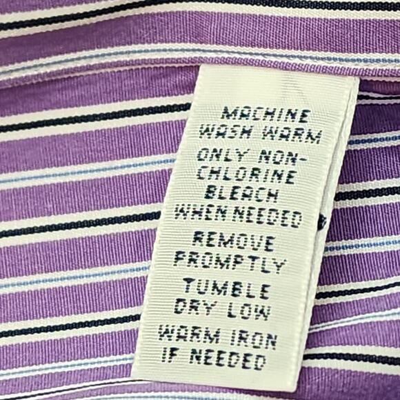 Ralph Lauren Classic Fit Purple & Black Button Up Shirt Men's‎ SZ 17.5 34/35 - Picture 7 of 7